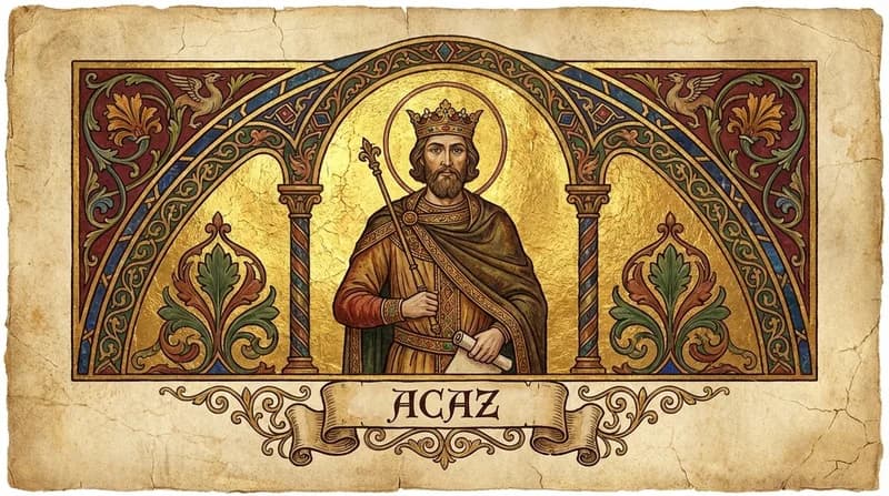 Ilustração do personagem bíblico Acaz