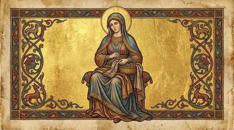 Ilustração do personagem bíblico Dorcas