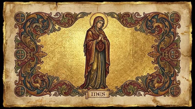 Ilustração do personagem bíblico Inês