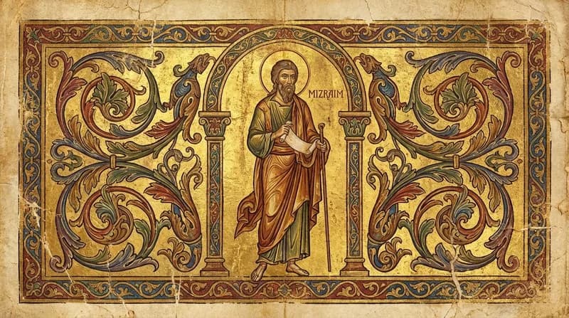 Ilustração do personagem bíblico Mizraim