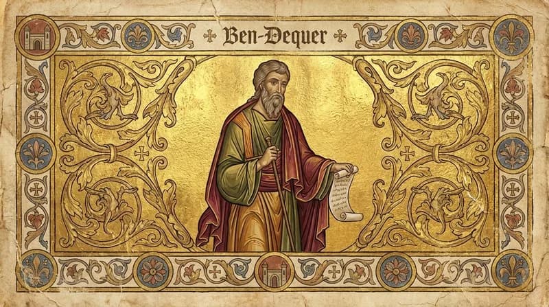 Ilustração do personagem bíblico Ben-Dequer - Dicionário Bíblico GoBíblia Ilustração do personagem bíblico Ben-Dequer